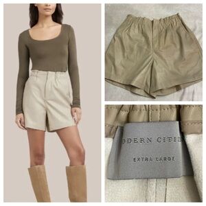 New! Modern Citizen vegan leather paperbag shorts nwot 28442